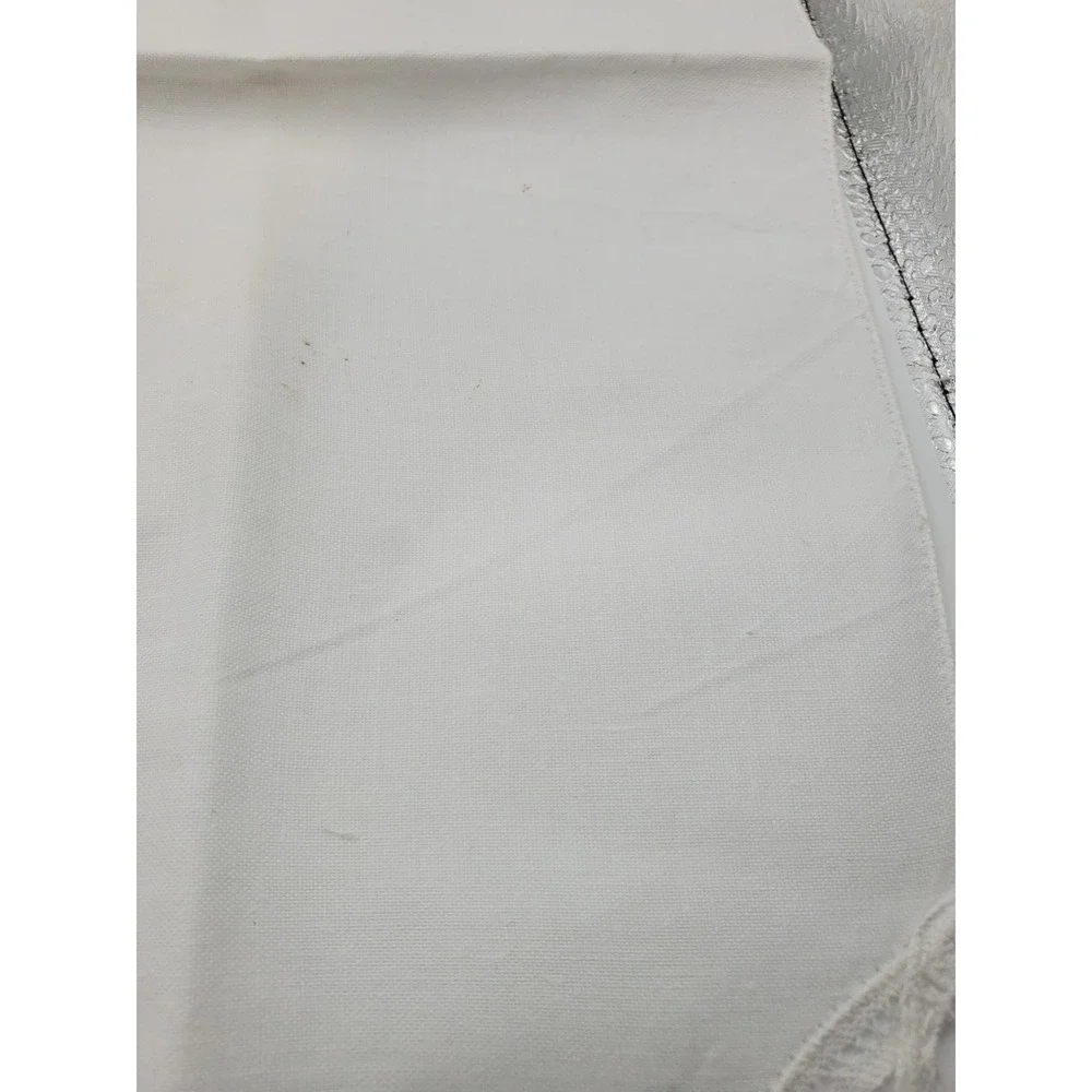 Vintage Mid-Century White Linen Cutwork Napkins - Set of 8